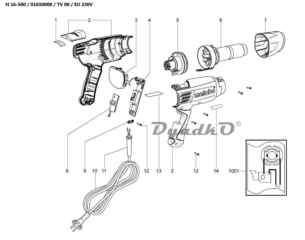 Схема фена строительного makita