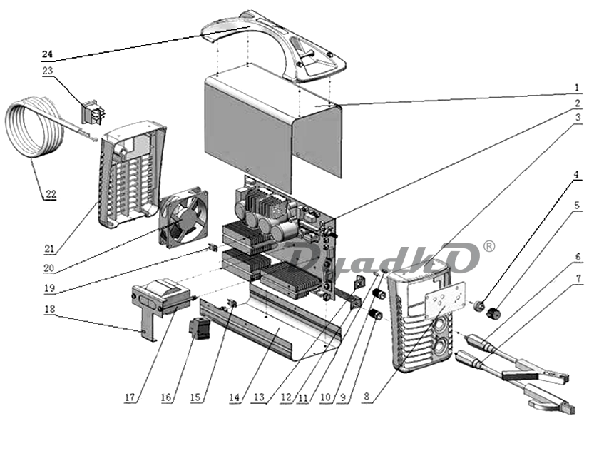 Схема (деталировка) инверторы (mma) FUBAG IR 200. Подбор по модели ...