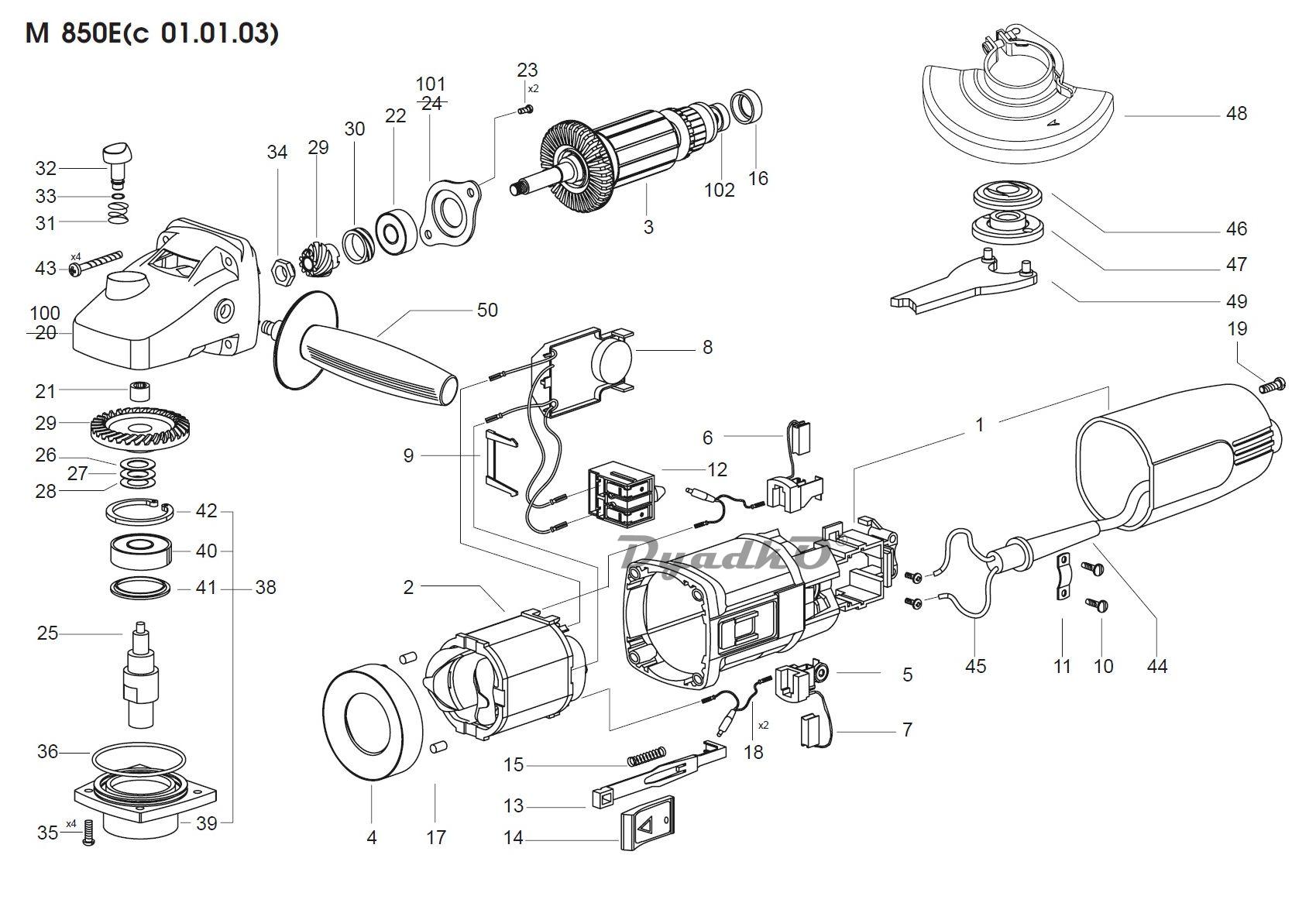 Электрическая схема болгарки dewalt