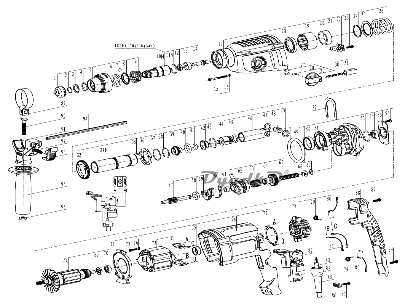 Bosch gbh 2 26 dre схема