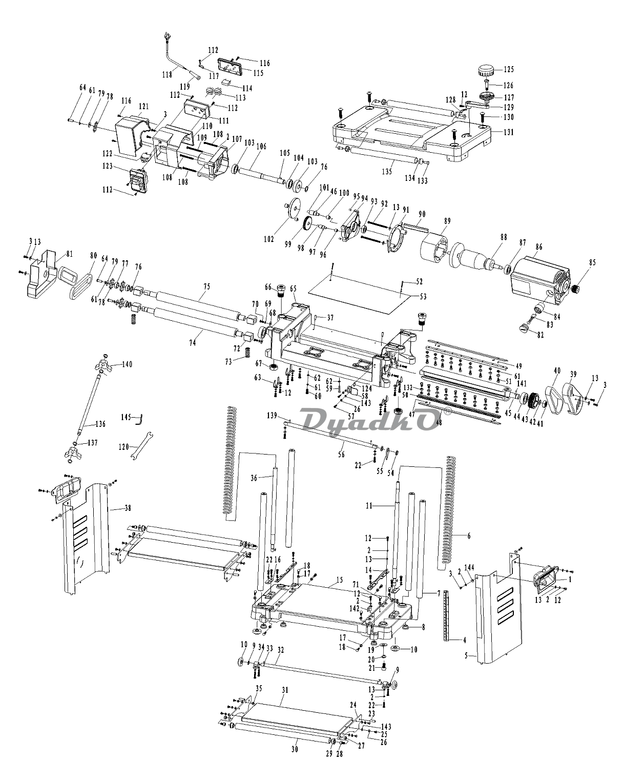 Схема (деталировка) рейсмусовые и фуговальные станки СПЕЦ СРМ-2000 ...