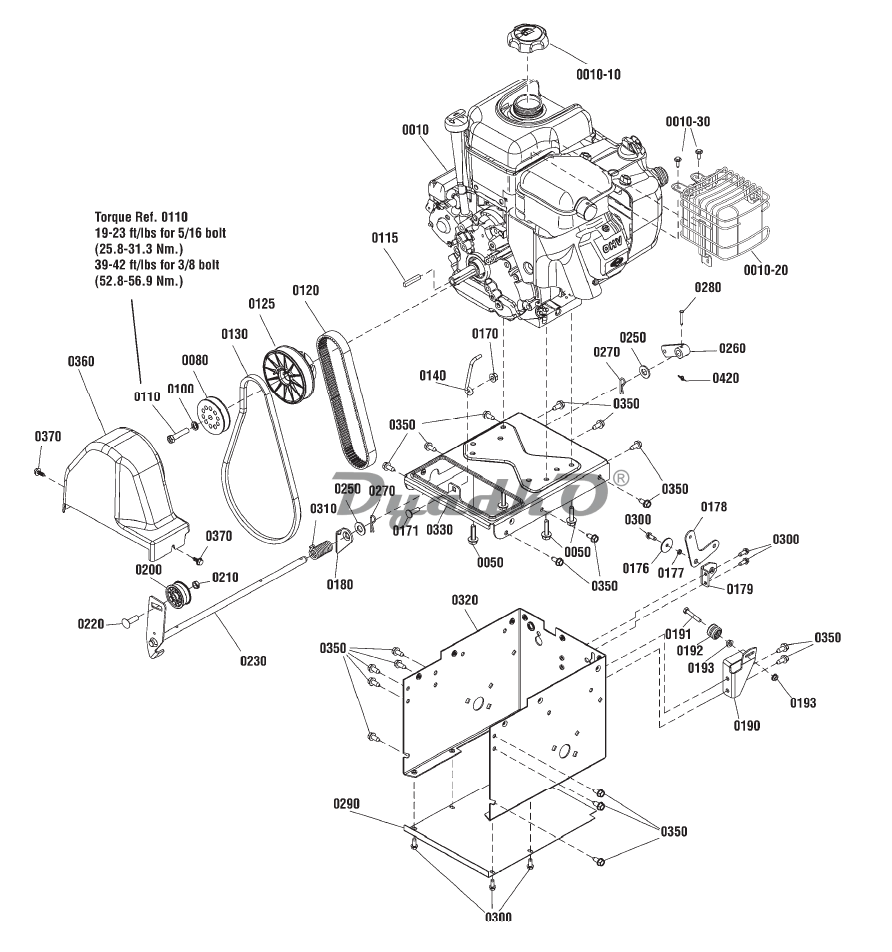Схема (деталировка) снегоуборщики бензиновые CHAMPION ST 1074 BS Engine .