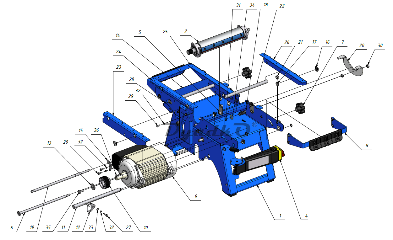 Схема (деталировка) многофункциональные (комбинированные) станки БЕЛМАШ ...