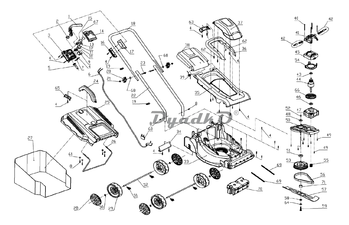 Схема двигателя газонокосилки